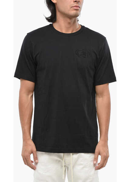 Tricouri Diesel Solid Color T-Just-Cx1 Crew-Neck T-Shirt With Rhinestone Log Black Barbati (BM 19096814) 1