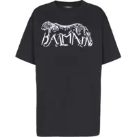 Tricouri Balmain T-shirt with Leopard Print Femei