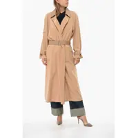 Paltoane Silk Coat With Belt Femei