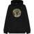 Versace Cotton Hoodie With Golden-Effect Frontal Logo Black