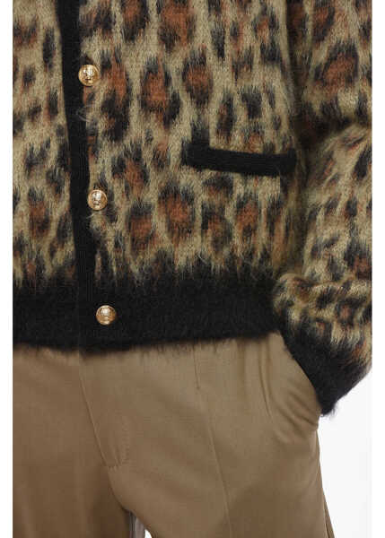 Cardigane Cline Animal Patterned Crew-Neck Cardigan With Golden Buttons Multicolor Barbati (BM 19097195) 3