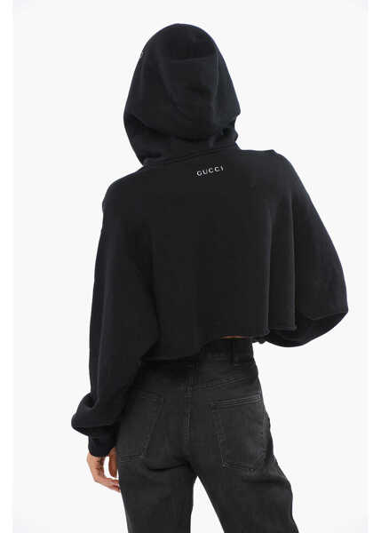 Hanorace Gucci Cropped Sweatshirt With Sequins And Strass Black Femei (BM 19097219) 4