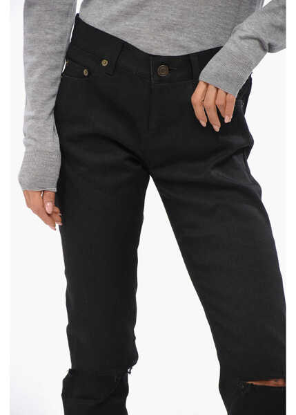 Blugi skinny Saint Laurent Dark Wash Slim Fit Jeans 15Cm Black Femei (BM 19097228) 3