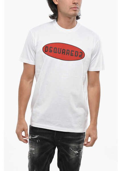 Tricouri DSQUARED2 Crew Neck High Voltage Cotton T-Shirt White Barbati (BM 19097522) 1