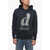 Diesel Brushed Cotton Ginnout Hoodie With Printed Logo Blue