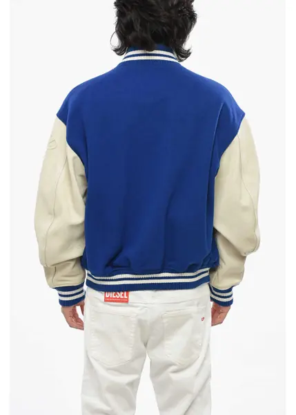 Bomber jacket Diesel Red Tag Wool Cloth Franz Bomber Jacket With Snap Buttons Blue Barbati (BM 19097561) 2