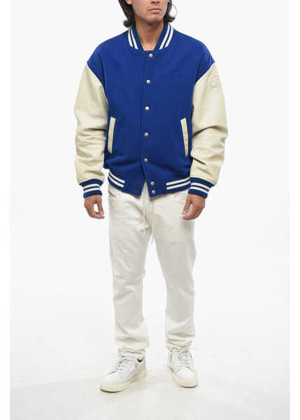 Bomber jacket Diesel Red Tag Wool Cloth Franz Bomber Jacket With Snap Buttons Blue Barbati (BM 19097561) 4