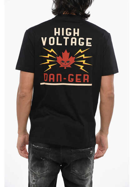 Tricouri DSQUARED2 Crew Neck High Voltage Cotton T-Shirt Black Barbati (BM 19097570) 2