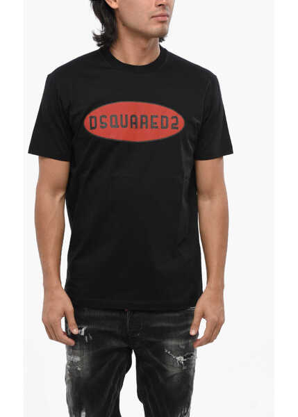Tricouri DSQUARED2 Crew Neck High Voltage Cotton T-Shirt Black Barbati (BM 19097570) 1
