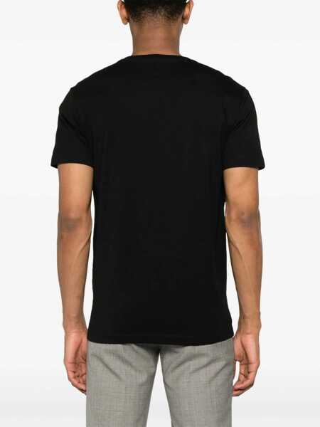 Tricouri DSQUARED2 V-Neck Basic Cotton T-Shirt Black Barbati (BM 19097597) 4