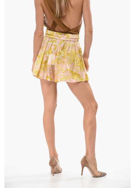 Pantaloni scurti ZIMMERMANN Floral Motif Silk Golden Relaxed Shorts Pink Femei (BM 19097603) 2