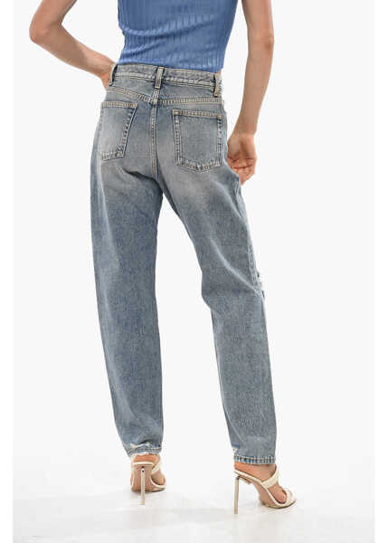 Blugi skinny Saint Laurent High Waist Slim Fit Distressed Jeans 16Cm Blue Femei (BM 19097606) 2