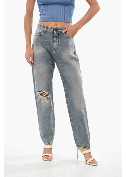 Blugi skinny Saint Laurent High Waist Slim Fit Distressed Jeans 16Cm Blue Femei (BM 19097606) 1