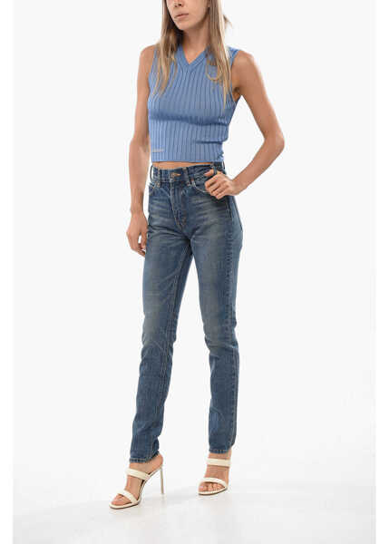 Blugi skinny Cline Slim Fit Jeans 13Cm Blue Femei (BM 19097615) 4