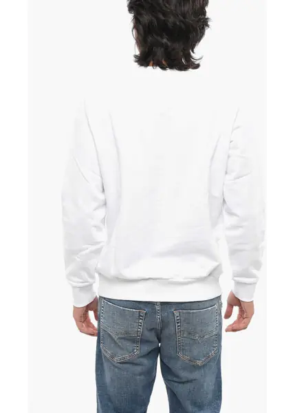 Bluze de trening Diesel Crew Neck Brushed Cotton Sweatshirt With Printed Logo White Barbati (BM 19099820) 2