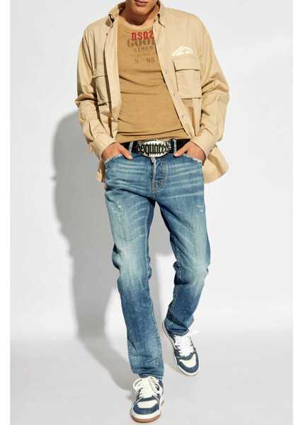 Camasi casual DSQUARED2 Button-Down Icon Shirt With Utility Pockets Beige Barbati (BM 19099835) 2