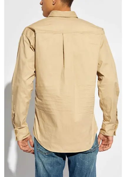 Camasi casual DSQUARED2 Button-Down Icon Shirt With Utility Pockets Beige Barbati (BM 19099835) 4