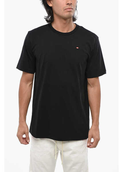 Tricouri Diesel Solid Color T-Just Crew-Neck T-Shirt With Micro Embroidery Black Barbati (BM 19099844) 1