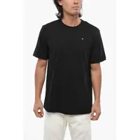 Tricouri Solid Color T-Just Crew-Neck T-Shirt With Micro Embroidery Barbati