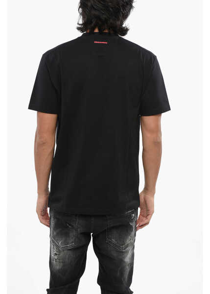 Tricouri DSQUARED2 Crew Neck Hell Cotton T-Shirt Black Barbati (BM 19099859) 2