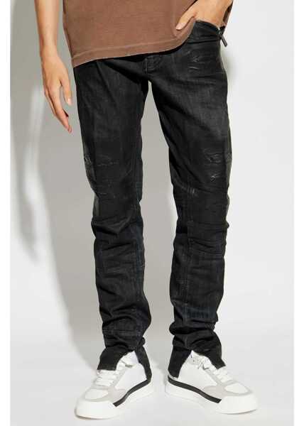 Blugi slim fit DSQUARED2 Waxed Denim Honda Cool Guy Jeans With Ankle Slit 18Cm Black Barbati (BM 19099862) 3
