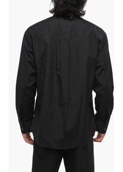 Camasi casual DSQUARED2 Popeline Headquarter Shirt With Standard Collar Black Barbati (BM 19099871) 2