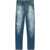 DSQUARED2 Vintage Effect Loose Jeans With Leather Patch 22Cm Blue