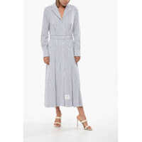 Rochii lungi Striped Shirtdress With Front Buttoning Femei