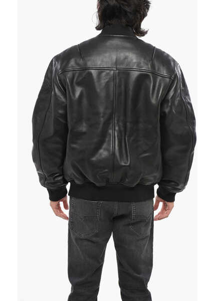 Geci de piele Diesel Red Tag Bomber Fit Pritts Leather Jacket Black Barbati (BM 19099913) 2