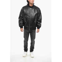 Geci de piele pentru Barbati - Geci de piele Diesel Red Tag Bomber Fit Pritts Leather Jacket Black Barbati (BM 19099913) - B-mall.ro