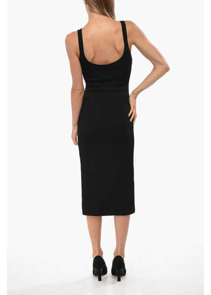 Rochii lungi Fendi Knitted Monogram Sheath Dress With Side Zip Black Femei (BM 19099922) 2