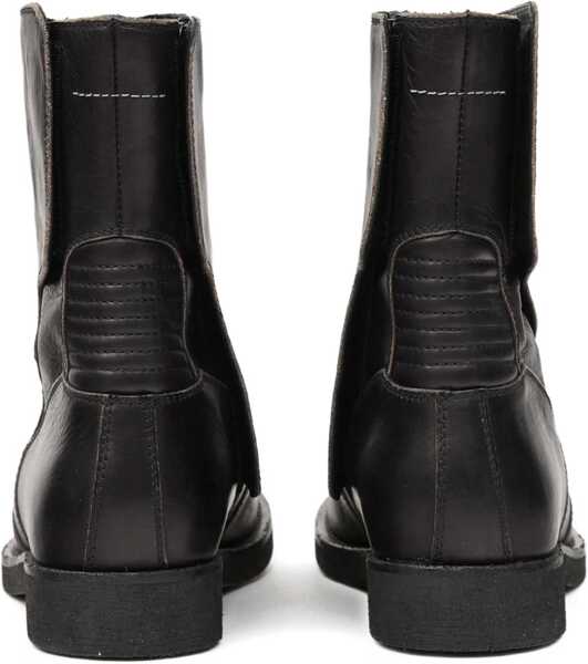 Ghete MM6 Maison Margiela Leather Biker Boot BLACK Barbati (BM 19100021) 3