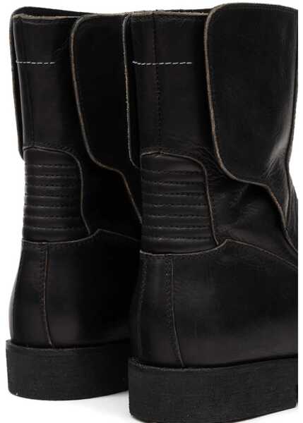 Ghete MM6 Maison Margiela Leather Biker Boot BLACK Barbati (BM 19100021) 5