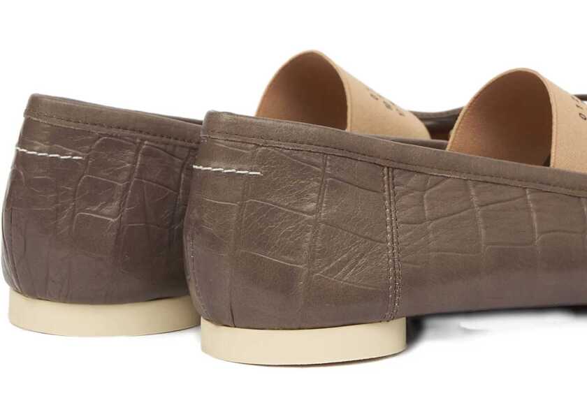 Balerini MM6 Maison Margiela Crocodile-Effect Leather Ballerina GREY Femei (BM 19100027) 4