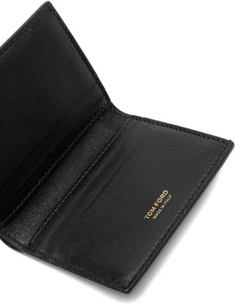 Portofele Tom Ford Leather Card Holder BLACK Barbati (BM 19100078) 3