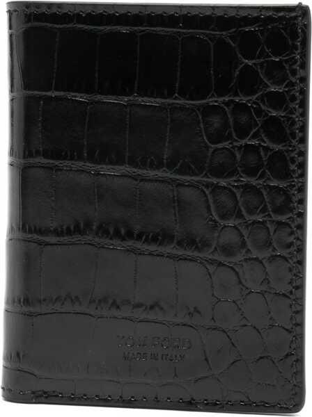 Portofele Tom Ford Leather Card Holder BLACK Barbati (BM 19100078) 1