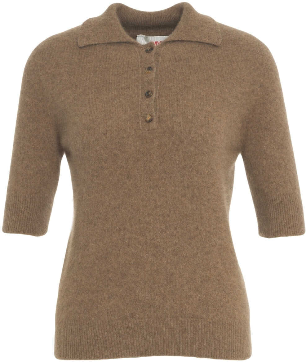 Tricouri Polo MVM Raccoon knit polo Beige Femei (BM 19100234) 2