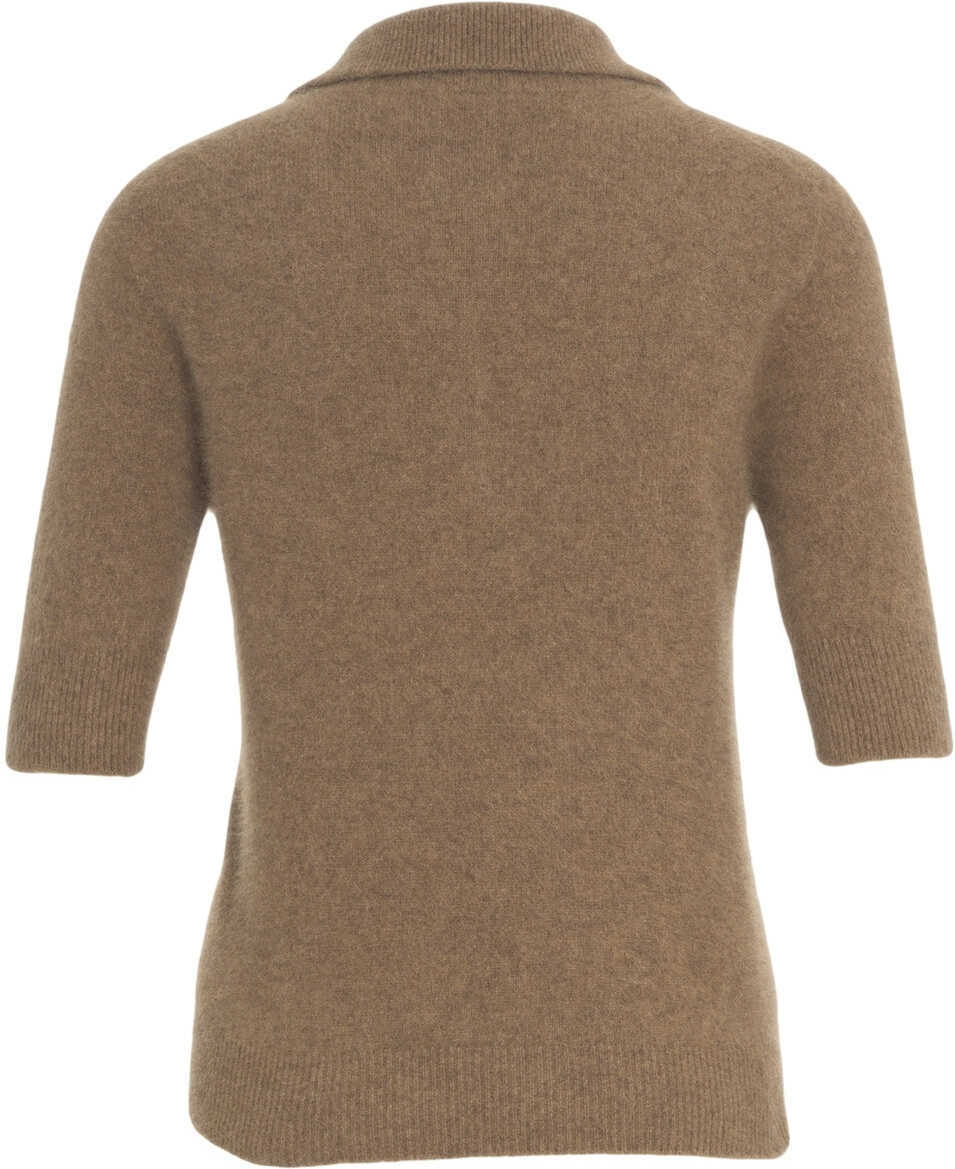 Tricouri Polo MVM Raccoon knit polo Beige Femei (BM 19100234) 3