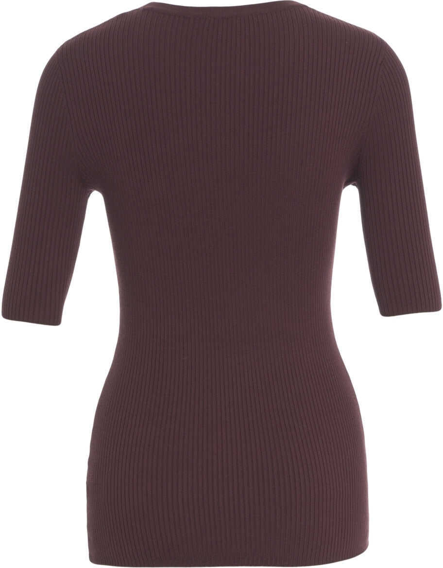 Tricouri Elisabetta Franchi Knit t-shirt Brown Femei (BM 19100291) 3