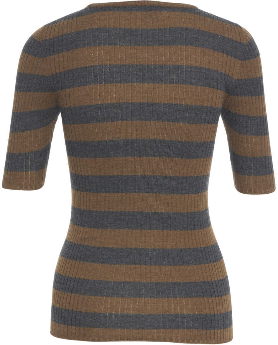 Tricouri Majestic Filatures Knit t-shirt Brown Femei (BM 19100330) 3