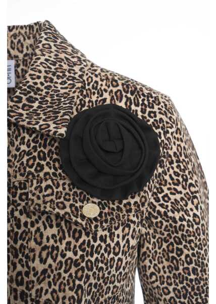 Rochii scurte Liu Jo Dress with animal print Brown Femei (BM 19100354) 4