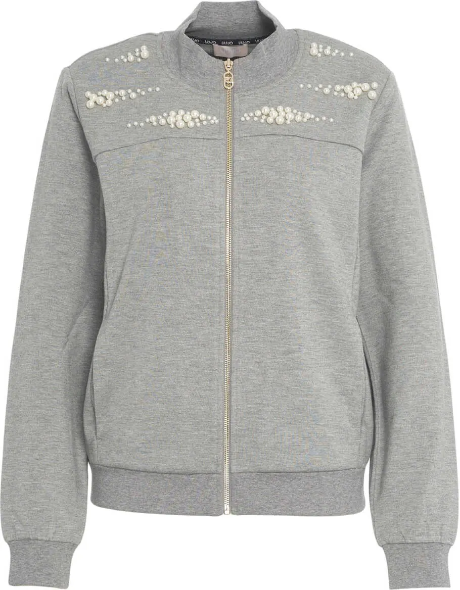 Cardigane Liu Jo Sweatshirt with pearls Grey Femei (BM 19100360) 2
