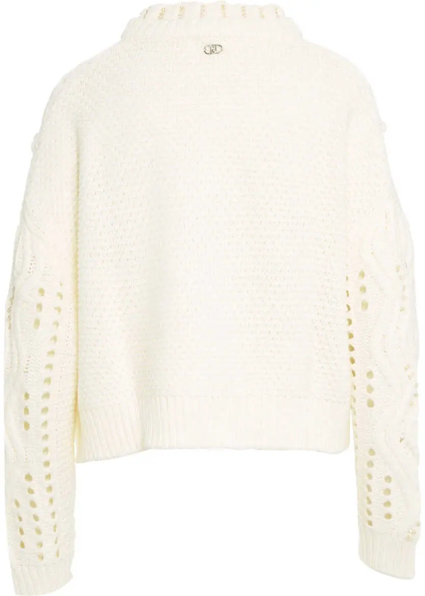 Pulovere Liu Jo White Sweater with cable knit pattern White Femei (BM 19100363) 3