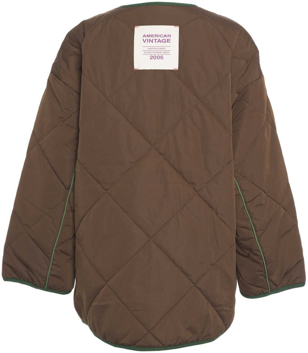 Jachete American Vintage Quilted jacket Vowbay Brown Femei (BM 19100366) 3