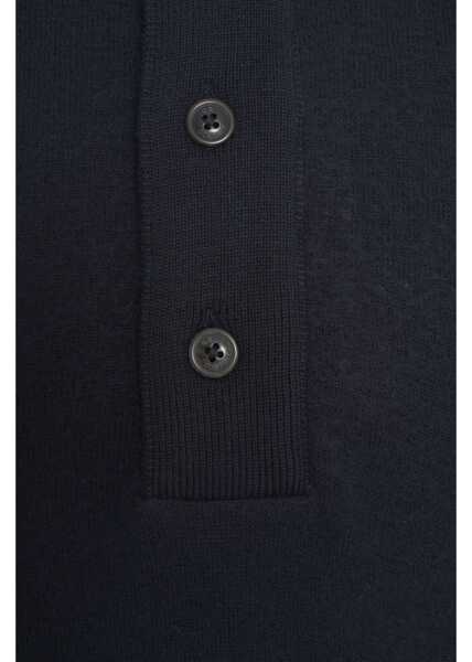 Pulovere C.P. Company Knit sweater with logo patch Blue Barbati (BM 19100375) 5