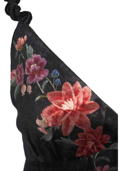Maiouri Farmrio Velvet top with floral pattern Black Femei (BM 19100384) 4