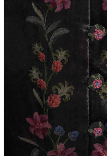 Maiouri Farmrio Velvet top with floral pattern Black Femei (BM 19100384) 5