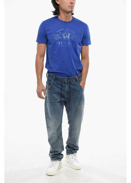 Blugi drepti Diesel Joggjeans Stretch D-Krooley Denims With Drawstring 16Cm Blue Barbati (BM 19100393) 4