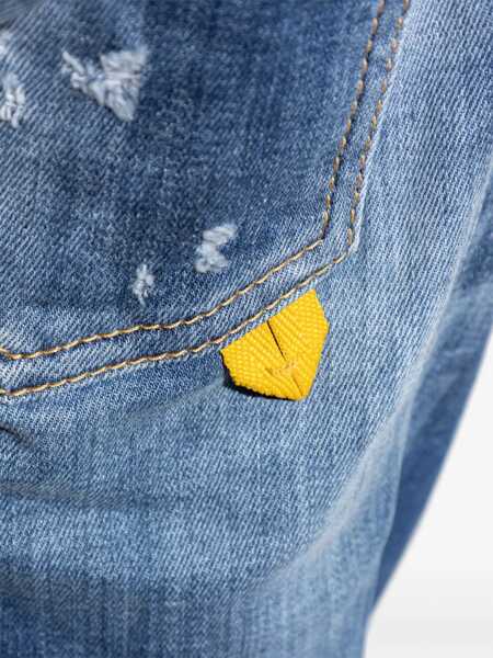 Blugi drepti DSQUARED2 Whiskering Effect Stretch Denim Cool Guy Jeans 16Cm Blue Barbati (BM 19100405) 5