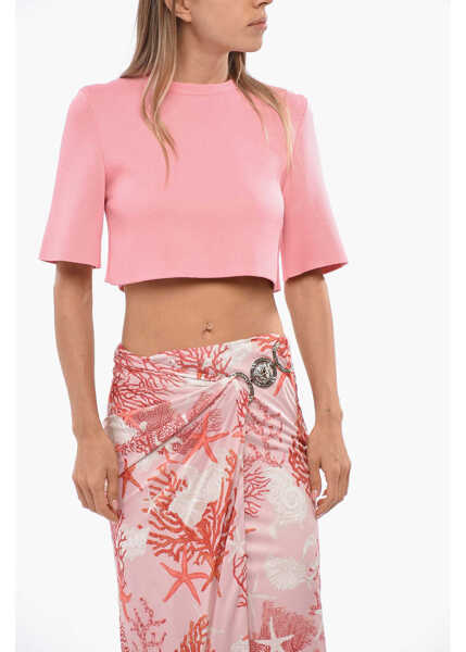 Pulovere Loewe Cropped Knitted Crew-Neck Sweater Pink Femei (BM 19100420) 1